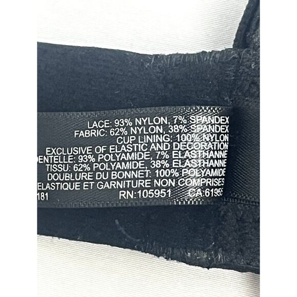 Natori Black Lace Balconette Bra Size 34DDD Sexy Lingerie Romantic Classy - Picture 6 of 11